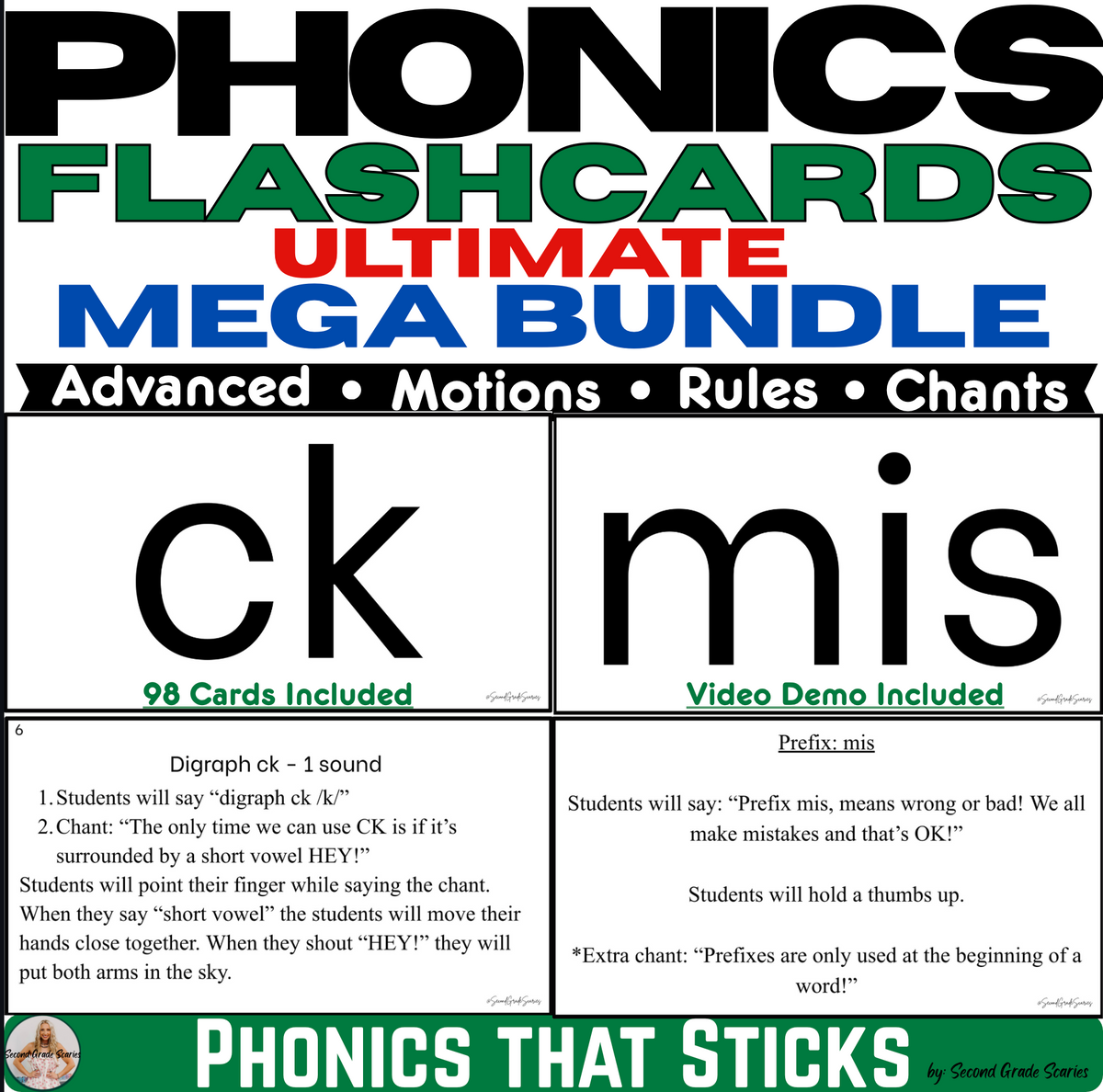 Phonics That Sticks™ | Ultimate Mega Bundle | Phonics Flashcards with Movements & Chants