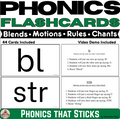 Phonics That Sticks™ |  Blends Flashcards with Movements & Chants | Initial, Final & Triple Blends