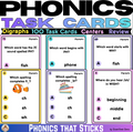 100 Phonics Digraph Task Cards | Phonics Practice & Review